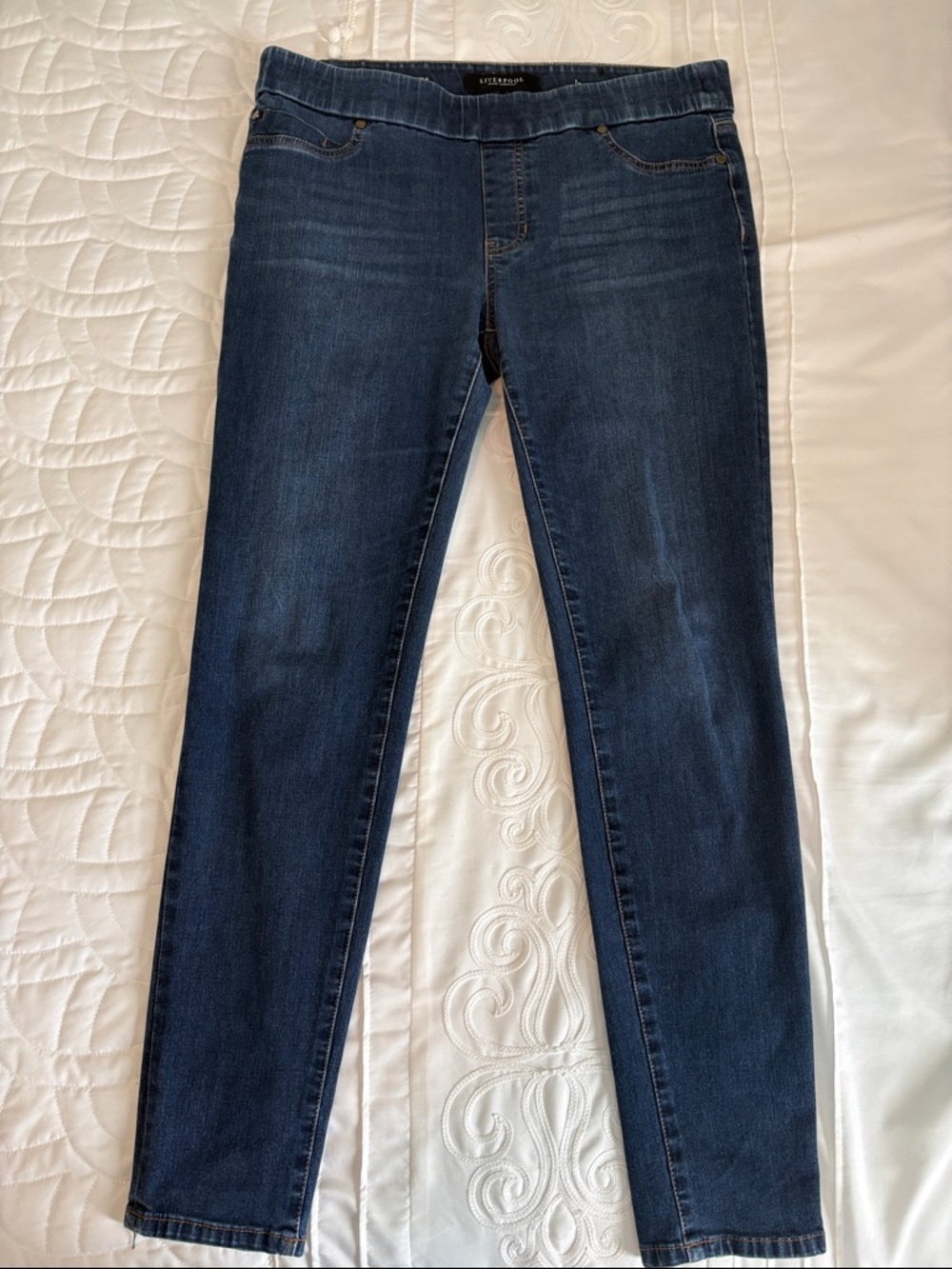 Liverpool Jeans Company Dark Blue Pull-On Stretch Jeggings - Picture 2 of 6